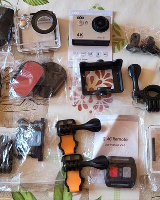 TTS Sports Camera 4K Wi-Fi completa di accessori