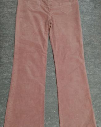 pantaloni da donna in cotone rosa