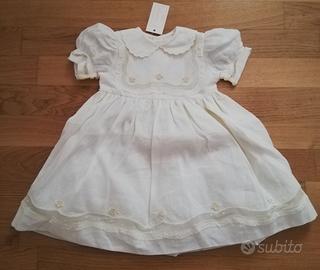 Vestito mezza manica neonata in lino Brand Luana M