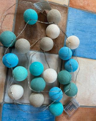 Palline luminose cotone fatte a mano
