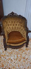 Salotto Vintage classico struttura in legno 