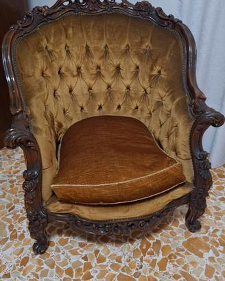Salotto Vintage classico struttura in legno 