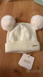 Berretta Liu Jo con doppio pon pon bianco