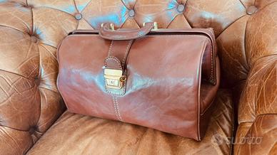 Borsa da dottore in vero cuoio nuovo