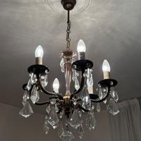 Lampadario classico a 6 luci con cristalli pendent