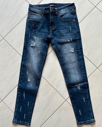 Jeans Slim Fit Andrea Falco Blu Tg.S/42