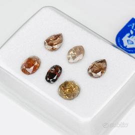 Diamanti naturali fancy 6pz 1,14 ct- San Valentino
