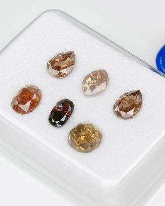 Diamanti naturali fancy 6pz 1,14 ct- San Valentino