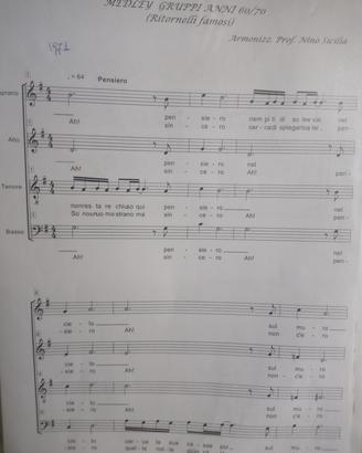 Spartiti a 4 voci di mus. leggera