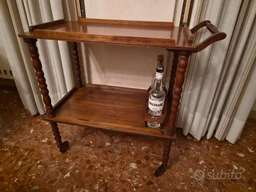 Carrello con portabottiglie anni 70