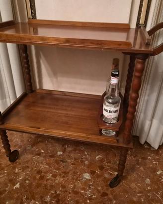 Carrello con portabottiglie anni 70