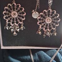 Parure collana e orecchini con strass