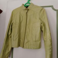 Giacca pelle verde nuova avvitata