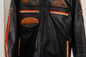 giacca moto in pelle stile vintage 