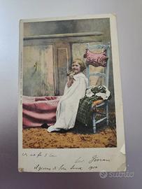 Cartolina antica viaggiata BAMBINA SEDUTA N 5640