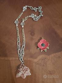 Collana con ciondolo in ceramica siciliana 