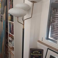 PIANTANA STILNOVO ANNI 50 OTTONE VETRO OPALINO RAR