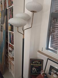 PIANTANA STILNOVO ANNI 50 OTTONE VETRO OPALINO RAR