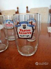 Bicchieri birra Peroni nastro azzurro export lager