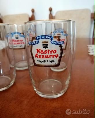 Bicchieri birra Peroni nastro azzurro export lager