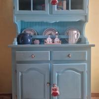 Credenza in Legno, rustica, celeste.