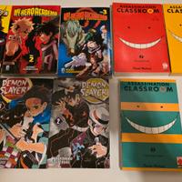 manga vari, demon slayer,  my hero academia ,altro