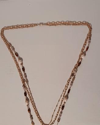Collana 3 fili vintage con chiusura 