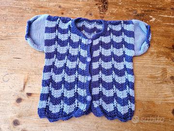 Cardigan neonata vintage fatto a mano 