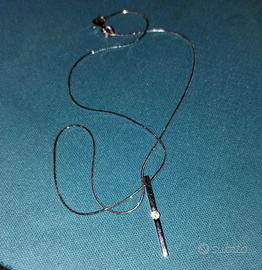 collana in oro bianco 750 con brillantino