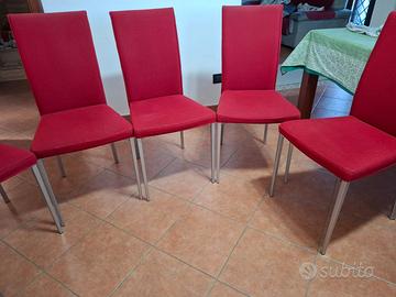 6 sedie imbottite, marca Calligaris