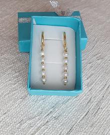 Orecchini in argento 925 placcato oro e perle natu