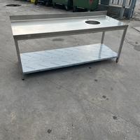 Tavolo inox con vasca