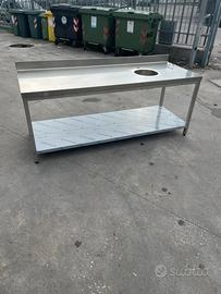 Tavolo inox con vasca