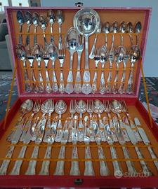 Servizio posate da 12 vintage placate argento 800