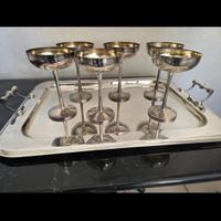 Calici e e piatto in argento