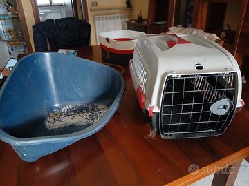 trasportino e lettiera omaggio per gatti/conigli