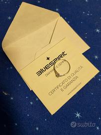 Anello vero oro bianco 18k Bluespirit con diamante