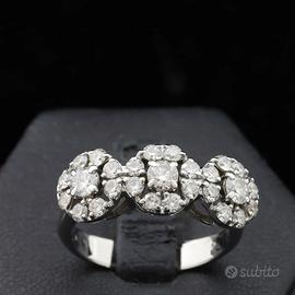 ANELLO TRILOGY ORO 18KT DIAMANTI NATURALI 1.39 CT