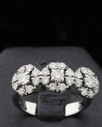 ANELLO TRILOGY ORO 18KT DIAMANTI NATURALI 1.39 CT