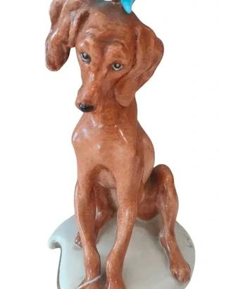 GIUSEPPE CAPPE 1959 CAPODIMONTE HOUND DOG WITH BUT