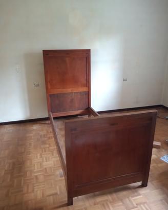 Struttura letto una piazza in legno di ciliegio 