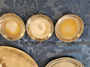 Vintage, set 6 sottobicchieri in argento placato