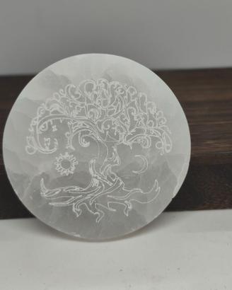 Disco Selenite Albero della Vita 10cm Pietra