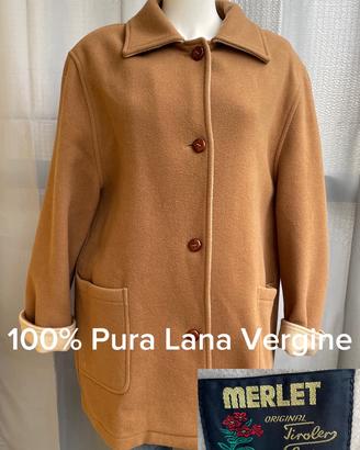 Cappotto Vintage Tiroler Loden 100% Lana tg.L