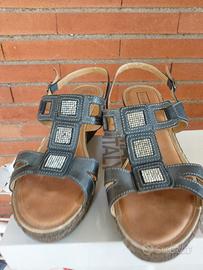 sandalo jeans con strass comodo n.39.