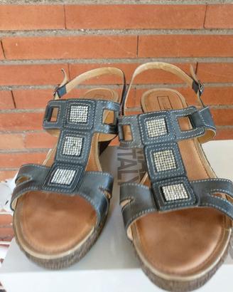 sandalo jeans con strass comodo n.39.