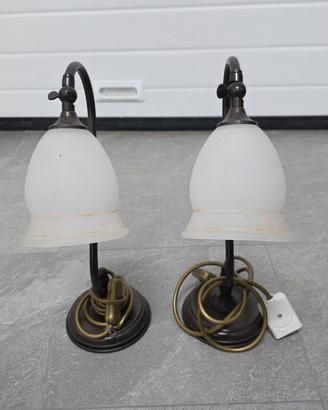 Coppia Abatjour Marchetti serie Luce Antica opalin