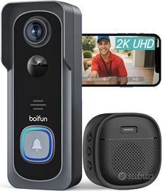 BOIFUN Videocitofono Wifi 2K UHD Campanello Senza