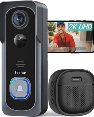 BOIFUN Videocitofono Wifi 2K UHD Campanello Senza