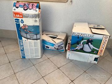 Piscina bestway con filtro a sabbia doccia solare